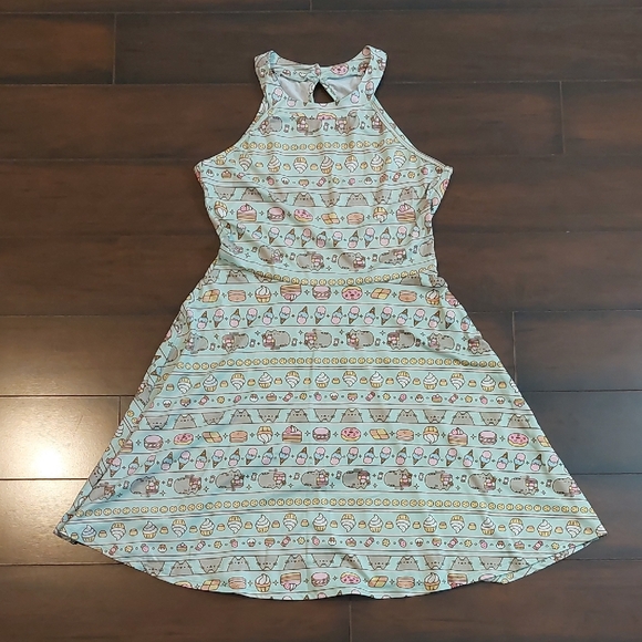 Pusheen Sweet Snacks Fit And Flare Mint Skater Mini Dress Size Small - Picture 1 of 13